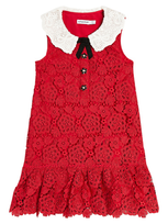 Self-portrait Kids' Girls Red Lace Collar Dress