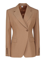 Burberry Wool Tailored Jacket In Camel Melange