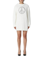 Moschino Peace Symbol Short Oversized Dress In White