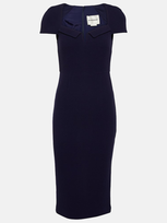 Roland Mouret Wool Crêpe Midi Dress In Blue