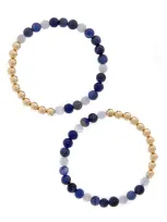 The Healer’s Collection The Healer's Collection N12 Express & Communicate Set Of 2 Healer's Bracelets In Yellow Gold