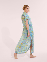 Poupette St Barth Long Tunic Mya In Turquoise Graffiti