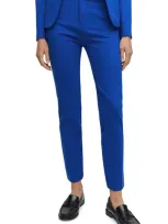 Mango Rome Knit Straight Trousers Blue