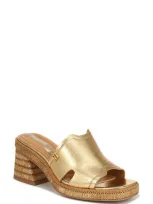 Franco Sarto Florence Wedge Slide Sandal In Gold Faux Leather