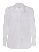 Thom Browne Logo Patch Buttoned Shirt In White