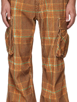 Erl Brown Printed Cargo Pants In Grey Brown