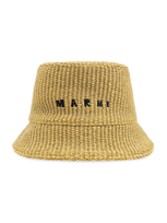 Marni Logo Embroidered Bucket Hat In Beige