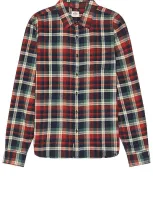 Marine Layer Balboa Plaid Flannel Button-up Shirt In Multi Plaid