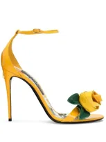 Dolce & Gabbana Patent Sandal In Yellow