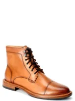 Warfield & Grand Ballast Cap Toe Lace-up Boot In Honey