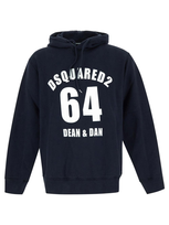 Dsquared2 Logo Printed Drawstring Hoodie In Blue