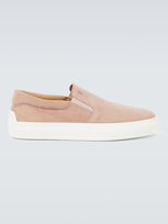 Tod's Cassetta Suede Loafers In Pink