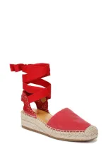 Franco Sarto Britney Ankle Wrap Espadrille Sandal In Red