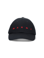 Marni Logo Baseball Cap In Black  