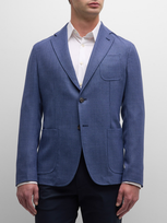 Emporio Armani Open Weave Regular Fit Sport Coat In Solid Medium