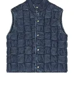 Bottega Veneta Intrecciato Denim Vest In Indigo