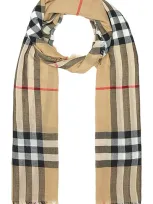 Burberry Lightweight Wool Scarf In Archive Beige