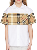 Burberry Kids White Check Panel Shirt