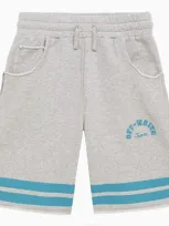 Off-white Kids' Team 23 Cotton Shorts In Grey