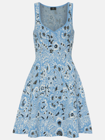 Etro Paisley Knitted Jacquard Minidress In Blue