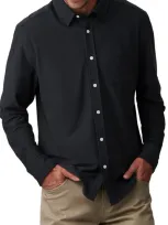 Rhone Wfh Knit Button-up Shirt In Black