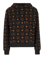 Mcm Monogram-print Cotton Hoodie In Black