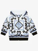 Dolce & Gabbana Baby Boys Zip-up Printed Hooded Sweatshirt In Multicolor