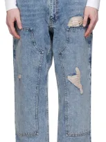 Moschino Blue Bleached Jeans In A0282