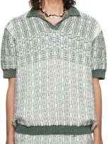 Isa Boulder Ssense Exclusive White & Green Mat Polo In Gradiation