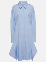 Stella Mccartney Banana Sleeve Shirt Dress In Sky Blue