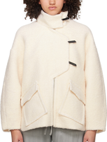 Ganni Wool Drop Shoulder Jacket In Egret