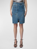 Zadig & Voltaire Jinko Asymmetric Denim Skirt In Light Blue