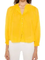 Mother The Love Dearly Button Front Blouse In Yellow