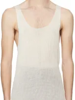 Rier Off-white Seamless Tank Top In Natural Silk