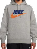 Nike Men's Club Fleece Pullover Hoodie In Grey