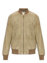 Paul Smith Zip-up Suede Bomber Jacket In Green