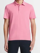 Vince Regular Fit Garment Dyed Cotton Polo In Washed Pink