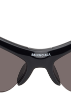 Balenciaga Black Wire Sunglasses In 001 Shiny Black