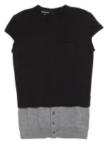 Meryll Rogge Buttoned Cap-sleeve Cashmere Sweater In Black