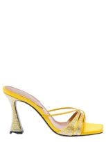 D’accori Lust Mule Crystal Embellished 85mm In Yellow