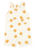 Mini Rodini Baby Basketball Cotton Playsuit In Offwhite