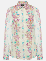 Etro Floral Floral Cotton Button-front Shirt In Print On White Ba