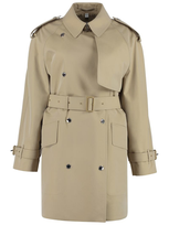 Burberry Belted Gabardine Trench Coat In Beige