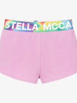 Stella Mccartney Kids' Logo Tape Shorts In Pink