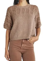 Splendid Mason Short Sleeve Sweater In Macchiato