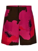 Valentino Multicolor Floral Print Bermuda Shorts