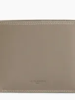 Le Tanneur Martin 2-fold Flap Wallet In Smooth Leather In Gray