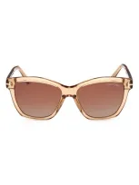 Tom Ford Lucia 54mm Gradient Square Sunglasses In Brown/brown Gradient