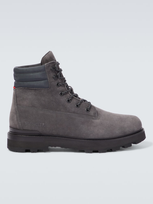 Moncler Peka Leather Ankle Boots In Anthracite