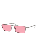 Ray Ban Emy Bio-based Sunglasses Gunmetal Frame Pink Lenses 59-17